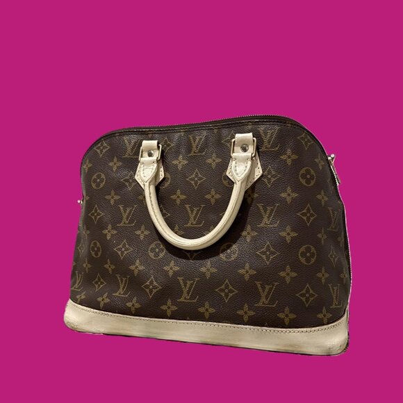 Louis Vuitton Alma Handbag- White Handles & Base - Picture 1 of 3